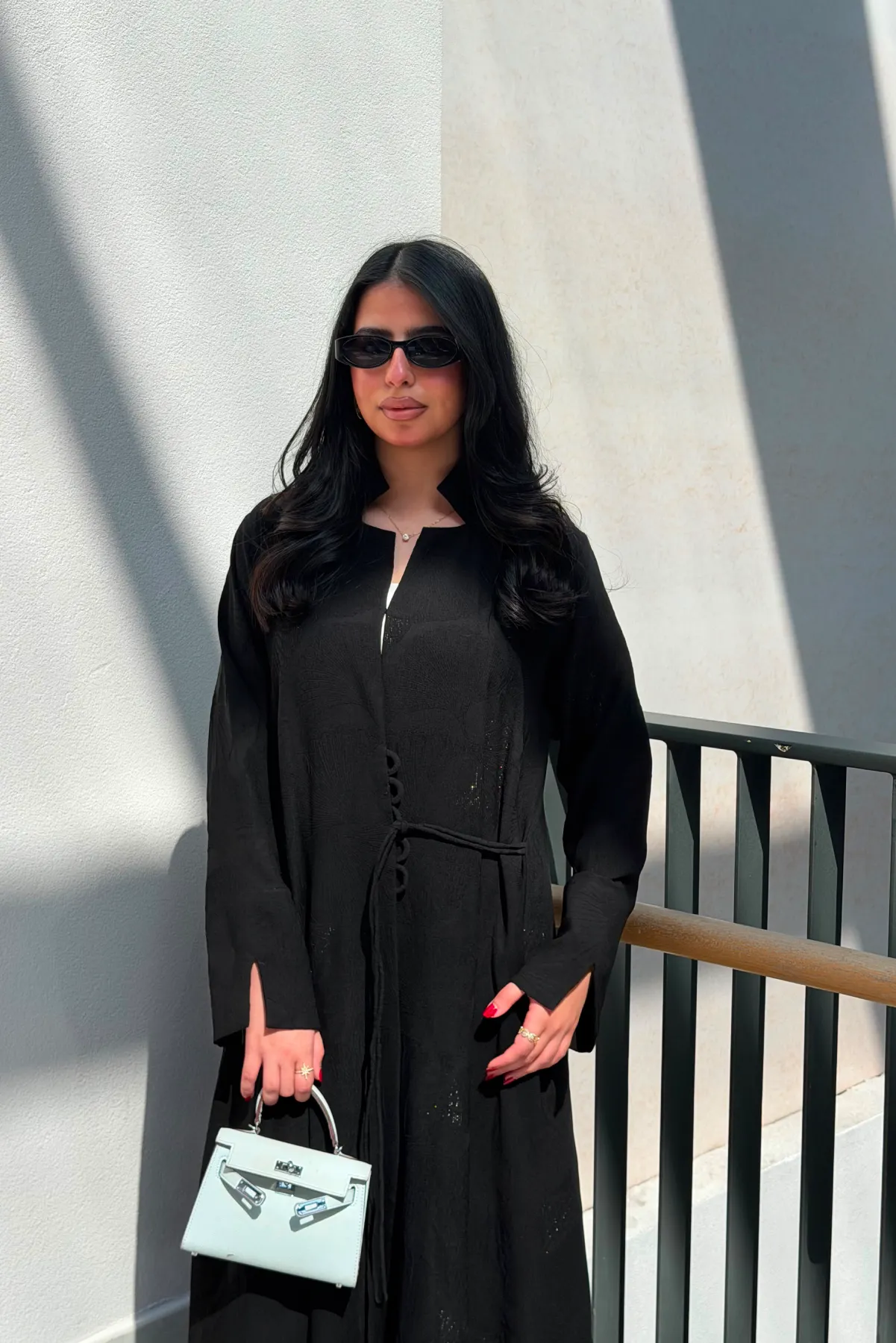 Textured Black Abaya | JZA26-05