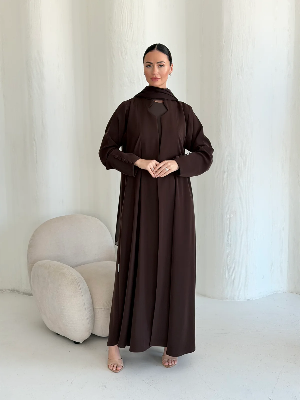 Brown abaya from the new JAAZLINE collection — JZA26-07